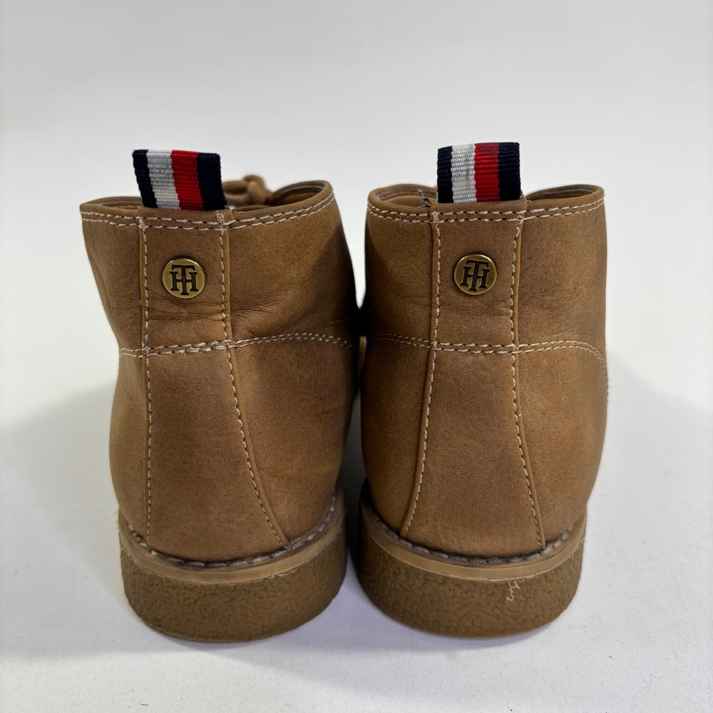 Tommy Hilfiger Mens Tan Faux Leather Chukka Desert Boots Size 6.5M Brown Ankle - Picture 4 of 8